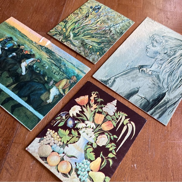 Vintage Miniature Art Prints Van Gogh Degas Picasso Four Classic Paintings - Picture 2 of 14